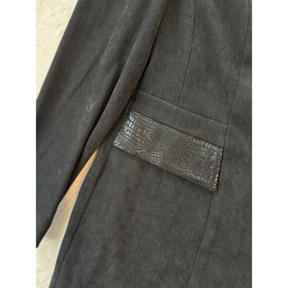 Vintage Amanda Smith Petites Women’s 8P Black Blazer Jacket Snake Skin Trim - Picture 6 of 8